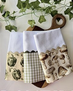 Kit 3 panos - Cogumelos