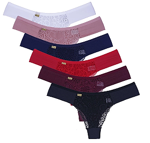 Kit 3 calcinhas tanga renda confortável lingerie sensual 009