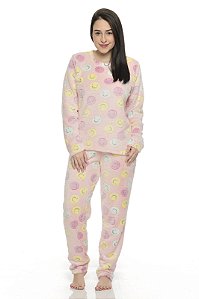 Pijama Ultra Soft Bolinha Rosa
