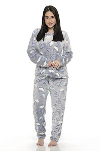 Pijama Ultra Soft Nuvem Cinza