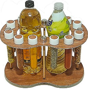 Porta Temperos Plástico 3 em 1 Óleo Azeite 12 Potes