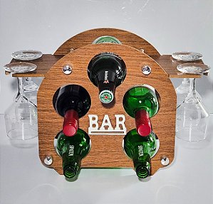 Barzinho Adega de Vinho Porta Taças e Garrafas