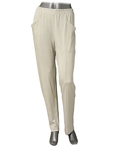 CALÇA LEVE AREIA COM BOLSOS