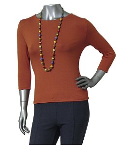 BLUSA BÁSICA GUINÉ TERRACOTA MANGAS 3/4