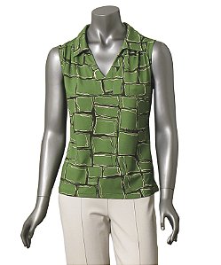 BLUSA POLO RECORTES VERDE