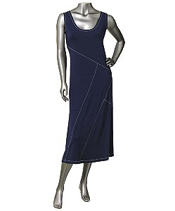 VESTIDO REGATA MARINHO PESPONTADO
