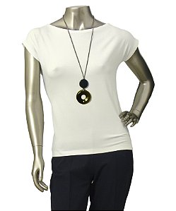 BLUSA BÁSICA GUINÉ OFF WHITE SEM MANGAS