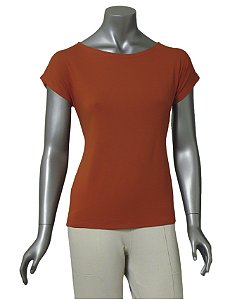 BLUSA BÁSICA GUINÉ TERRACOTA SEM MANGAS