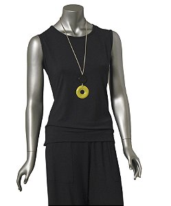 REGATA PRETA COM ALÇAS LARGAS GOTA