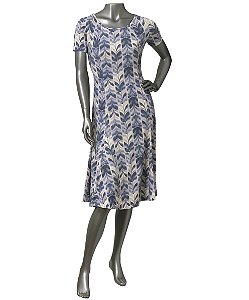 VESTIDO ESTAMPADO EM FLUITY AZUL