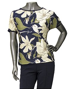 BLUSA FOLHAS E FLORES