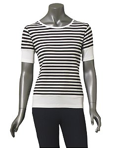 BLUSA LISTRADA COM PALA