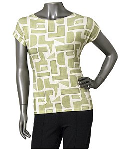 BLUSA SEM MANGAS ESTAMPA GEOM CANA