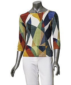 BLUSA ESTAMPADA MANGAS 3/4 COLOR