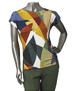 BLUSA ESTAMPADA SEM MANGAS COLOR
