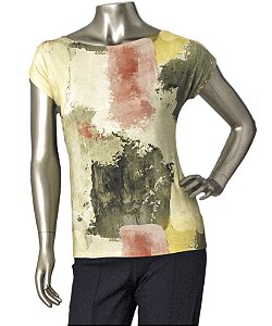 BLUSA SEM MANGAS ESTAMPA AQUARELA