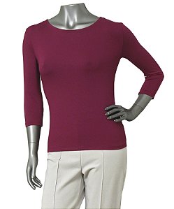 BLUSA BÁSICA GUINÉ VINHO MANGAS 3/4