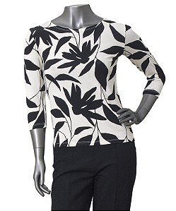 BLUSA ESTAMPA SUMI-E MANGAS 3/4