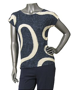 BLUSA SEM CAVAS ESTAMPA CURVAS