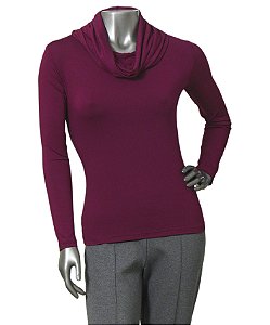 BLUSA COM GOLONA BORDÔ