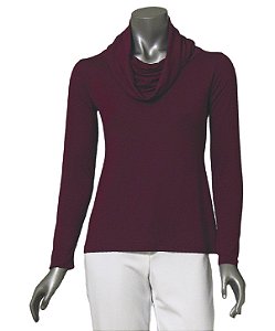 BLUSA COM GOLONA BERINJELA
