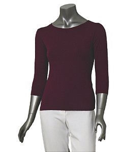 BLUSA BÁSICA GUINÉ BERINJELA MANGAS 3/4