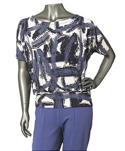 BLUSA ESTAMPADA EM FLUITY COM PALA