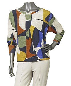 BLUSA ESTAMPA GEOM MANGAS DOLMAN