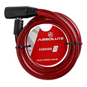 CADEADO 1,0MX12MM ESPIRAL, CHAVE, VERM