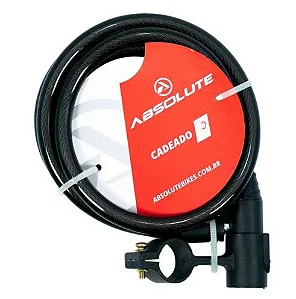 CADEADO ABSOLUTE 1,5MX6MM ESPIRAL, CHAVE, PTO