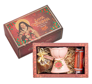 Kit Santa Teresinha de Lisieux - com Incensário Rosa