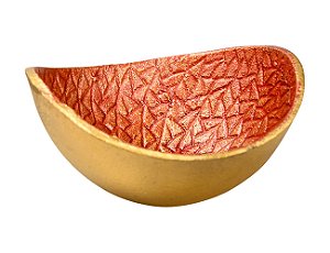 Incensário Milagros Bowl, ouro e vermelho - 13cm