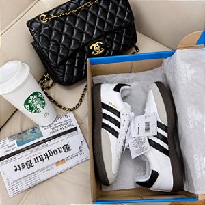 Adidas Samba OG Feminino em Couro - Branco/Preto
