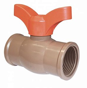 Registro de Pvc Esféra Roscável  1/2" Marrom