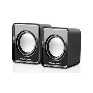 Caixas de Som 2.0 3W USB/P2 Estereo Preto Multilaser - SP144