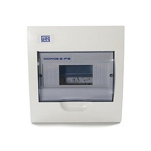 Quadro de Distribuição Weg Para 8 Disjuntores Din Fumê de Embutir