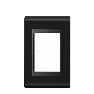Placa 4X2 3 Posições Preto com Preto Style Refinatto