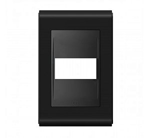 Placa 4X2 1 Posições Preto com Preto Style Refinatto