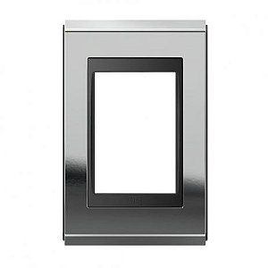Placa 4X2 3 Posições Prata com Preto Concept Refinatto