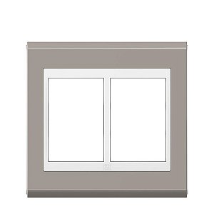 Placa 4X4 6 Posições Argila com Branco Style Refinatto