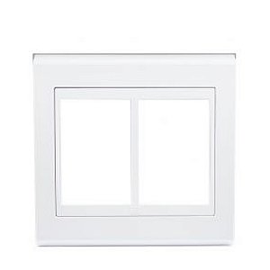 Placa 4X4 6 Posições Branco com Branco Style Refinatto