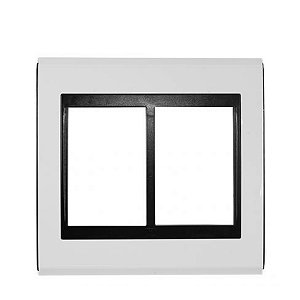 Placa 4X4 6 Posições Branco com Preto Style Refinatto