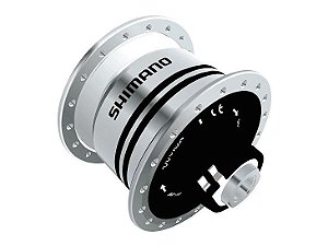 Cubo dínamo Shimano DH-T708 6v 3w E-thru QR 8mm (eixo 10mm) center lock prata 32 furos