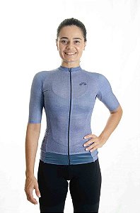Camisa de Ciclismo Mynd Feminina Aero Linho Azul