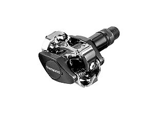 Pedal Shimano PD-M505 MTB com taquinho preto e prata