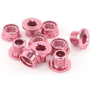 Kit com 5 parafusos para Coroa de Pedivela Único Brev.M rosa