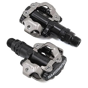 Pedal Shimano PD-M520 MTB com taco polido e preto