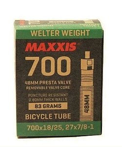 Câmara Maxxis Welter Weight 700X18-25C presta F/V 48 mm