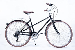 Bicicleta Studio Vila Diva tubo baixo preta - 48 cm