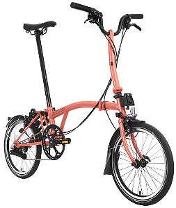 Bicicleta Brompton C Line Explore Black Mid - Fire Coral